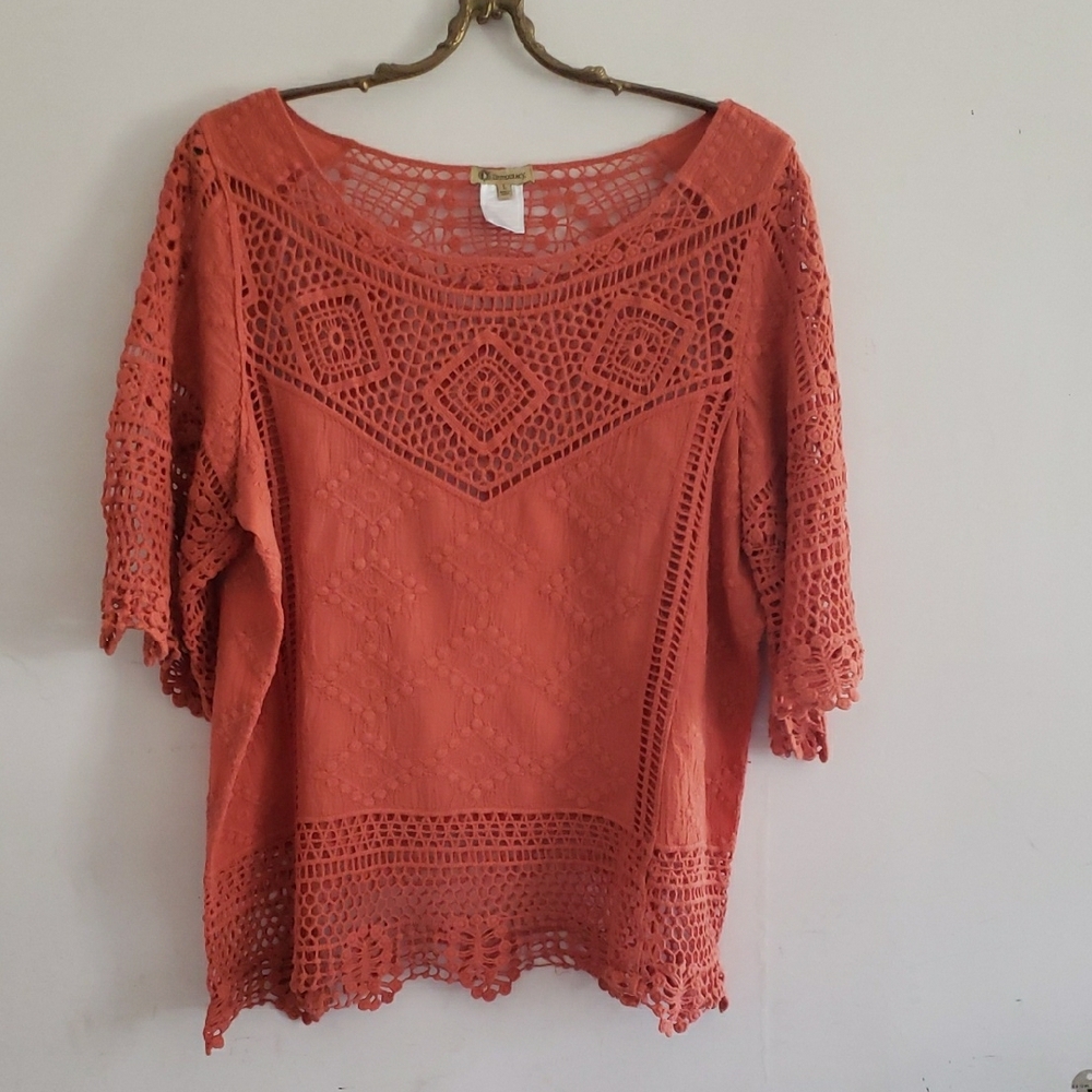 DEMOCRACY Crochet Lace Top